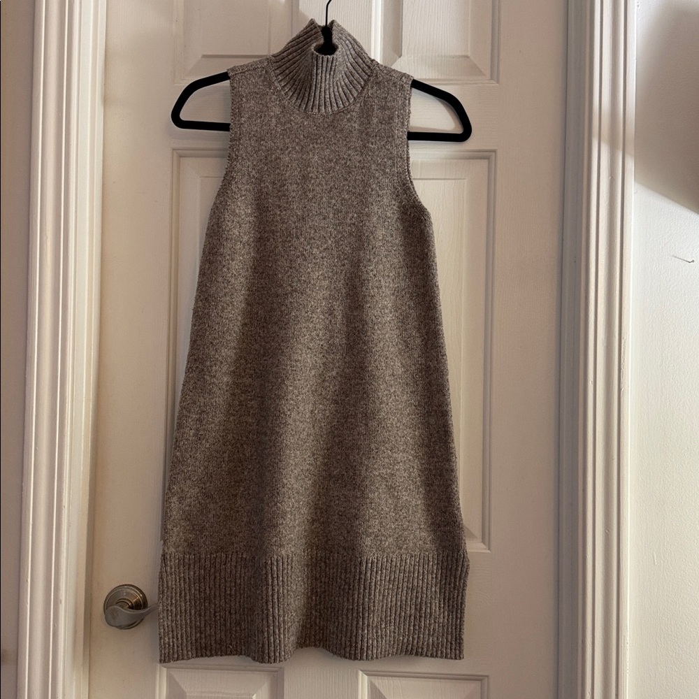 Women’s sleeveless turtleneck mini dress tan XS - Picture 2 of 5